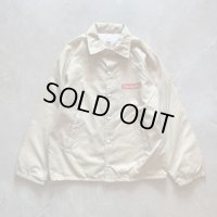 【M/L】80s USA製 BEECH-NUT ナイロン コーチジャケット ベージュ■ビンテージ オールド アメリカ古着 裏地付き 企業 ナッツ
