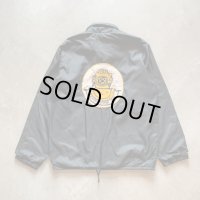 【M】潜水服 ヘルメット ワッペン付き ナイロン コーチジャケット ブラック 黒■ビンテージ オールド アメリカ古着 裏地付き 70s/80s