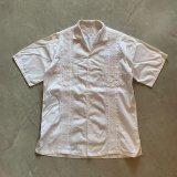 【M/L】Camisillas イタリアンカラー コットン 半袖シャツ ホワイト■ビンテージ オールド アメリカ古着 白シャツ キューバ パナマ