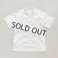 【M/L】Camisillas イタリアンカラー コットン 半袖シャツ ホワイト■ビンテージ オールド アメリカ古着 白シャツ キューバ パナマ