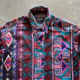 画像2: 【S/M】Wrangler ネイティブ柄 プリント 長袖シャツ 総柄■ビンテージ オールド レトロ アメリカ古着 ラングラー 80s-90s