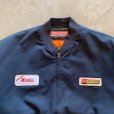 画像3: 【L/XL】RED KAP ジップアップ ワッペン付き ワークジャケット ネイビー■ビンテージ オールド アメリカ古着 MA-1タイプ 裏キルティング
