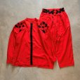 画像1: 【Ladies】USA製 City Girl トップス＆パンツ セットアップ 赤■ビンテージ オールド レトロ アメリカ古着 レディース レーヨン混 (1)