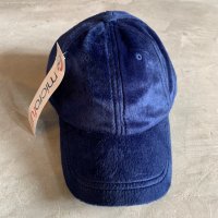 【Free】デッドストック micro furr フェイクファーキャップ ネイビー 青■ビンテージ オールド アメリカ古着 帽子 ポリエステル フリース