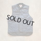 【M/L】USA製 CABOOSE ジップアップ 中綿キルティングベスト ネイビー 紺無地■ビンテージ オールド アメリカ古着 インナーベスト