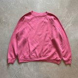 【M/L】80s-90s UNKNOWN ラグランスウェット ピンク 無地■ビンテージ オールド アメリカ古着 USA製 トレーナー レディース