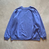 【L/XL】USA製 HANES ラグランスウェット ブルー 薄紫 無地■ビンテージ オールド アメリカ古着 90s へインズ トレーナー