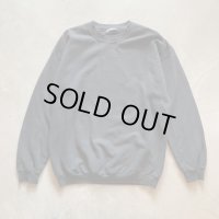 【L】UNKNOWN セットインスリーブ スウェット ブラック 黒無地■ビンテージ オールド アメリカ古着 フェード トレーナー 90s