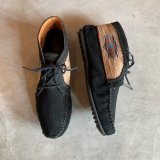【25.5cm Ladies】MINNETONKA レースアップ スエードブーツ モカシン ブラック 黒■アメリカ古着 レディース ミネトンカ ネイティブ柄