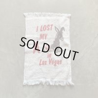 【45cm×29cm】I LOST MY A☆ in Las Vegas ハンドタオル 白■ビンテージ アンティーク レトロ インテリア ロバ ラスベガス タペストリー