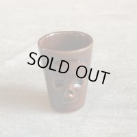 【5.0cm】50s スカル ショットグラス セラミック■ビンテージ アンティーク アメリカ雑貨 インテリア デカンタ ドクロ JAPAN お猪口