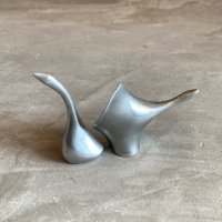 【7.6cm】カナダ製 Hoselton 鳥 オブジェ 2体セット■ビンテージ アンティーク インテリア 雑貨 バード スワン 白鳥