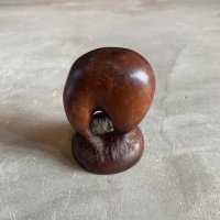 【7.2cm】ニュージーランド製 手彫り ウッドオブジェ■ビンテージ アンティーク インテリア 木製飾り アート アブストラクト