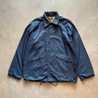 【M/L】80s USA製 Dunbrooke ナイロン コーチジャケット ネイビー 紺無地■ビンテージ オールド レトロ アメリカ古着