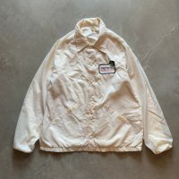 【L/XL】80s USA製 FORD/ISUZU ワッペン ナイロン コーチジャケット 白■ビンテージ オールド レトロ アメリカ古着 フォード いすず