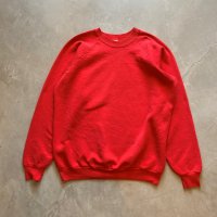 【L/XL】90s USA製 フルーツオブザルーム ラグランスウェット レッド 赤無地■ビンテージ オールド アメリカ古着 トレーナー