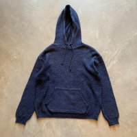 【Ladies】80s-90s USA製 LL Bean コットンニット パーカー セーター ネイビー 紺■ビンテージ アメリカ古着 エルエルビーン レディース