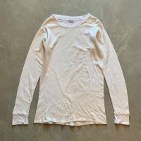【S】Duofold 2レイヤー サーマルシャツ ロンT 白■ビンテージ オールド アメリカ古着 アンダーウェア インナー デュオフォールド