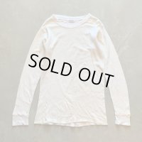 【S】Duofold 2レイヤー サーマルシャツ ロンT 白■ビンテージ オールド アメリカ古着 アンダーウェア インナー デュオフォールド