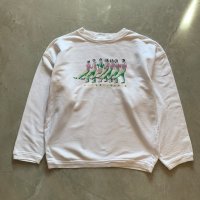 【L/XL】90s HYPER GRAFIX プリントスウェット 白■ビンテージ オールド アメリカ古着 トレーナー コットン フォト 人物 アート