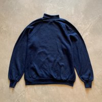 【L/XL】80s WPL7232 RUSSELL タートルネック スウェット ネイビー 紺無地■ビンテージ オールド アメリカ古着 トレーナー ラッセル