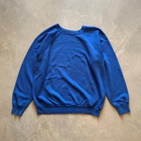 【L/XL】ボロ 80s-90s UNKNOWN ラグランスウェット ブルー 青無地■ビンテージ オールド アメリカ古着 USA製 トレーナー