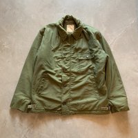 【L】ボロ 70s 米軍実物 A-2 デッキジャケット オリーブ■ビンテージ オールド アメリカ古着 ミリタリー USN NAVY