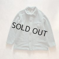 【L】USA製 404-WEST パイルフリース シャツジャケット セージグリーン■ビンテージ オールド アメリカ古着 片ポケ