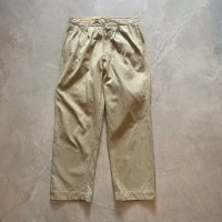 【W30】60s イタリア軍 2タック コットン チノパンツ カーキ■ビンテージ オールド ヨーロッパ古着 ユーロミリタリー チノパン No.1