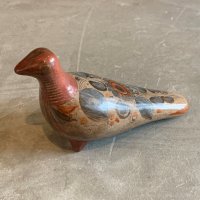 【11.2cm】メキシコ製 トナラ焼き 鳥 オブジェ ドール■ビンテージ アンティーク インテリア アメリカ雑貨 メキシカン 置物 陶器