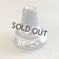 【12.5cm】ナバホ族 ハンドペイント フラワーベース■ビンテージ アンティーク インテリア アメリカ雑貨 陶器 花瓶 ネイティブアメリカン