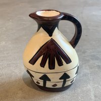 【12.0cm】プエブロ族 ハンドペイント フラワーベース■ビンテージ アンティーク インテリア アメリカ雑貨 ネイティブアメリカン 花瓶