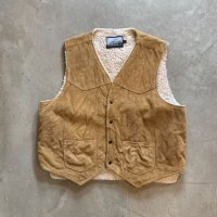 【XL】Fieldmaster(Sears) 裏ボア スエードレザーベスト ブラウン 茶系■ビンテージ レトロ アメリカ古着 ウエスタン ランチ 80s-90s