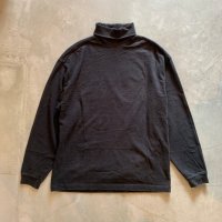 【M/L】90s GAP タートルネック 長袖Tシャツ ブラック 黒■ビンテージ オールドギャップ アメリカ古着 ロンT コットン