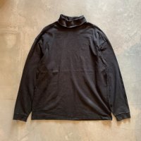 【L/XL】90s GAP タートルネック 長袖Tシャツ ブラック 黒■ビンテージ オールドギャップ アメリカ古着 ロンT コットン