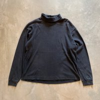 【M/L】90s USA製 Tee Jays タートルネック 長袖Tシャツ ブラック 黒■ビンテージ オールドギャップ アメリカ古着 ロンT コットン