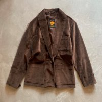 【Ladies】ユーゴスラビア製 FOX RUN ベロア テーラードジャケット 茶色■ビンテージ オールド レトロ アメリカ古着 レディース ブレザー