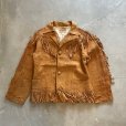 画像1: 【Ladies or Kids】50s Cherokee Togs フリンジ ヌバックレザー ジャケット 茶■ビンテージ アメリカ古着 革ジャン ウエスタン レディース (1)