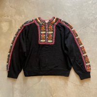 【Ladies】メキシコ製 Manos Mexicans 刺繍入り ドルマンスリーブ アクリルセーター 黒■ビンテージ アメリカ古着 レディース ニット