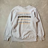 【L】90s College House リバースウィーブタイプ カレッジプリントスウェット ライトグレー■ビンテージ アメリカ古着 USA製 トレーナー