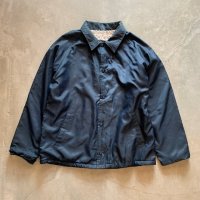 【L/XL】TOWNCRAFT 裏ボア ナイロン コーチジャケット ネイビー 紺無地■ビンテージ オールド アメリカ古着 80s/90s ビッグサイズ