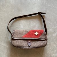 【16cm×27cm】KARLEN SWISS ウール ハンドバッグ■ヨーロッパ古着 スイス ショルダー