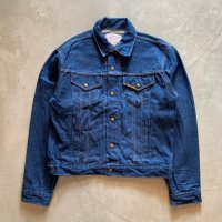 【L/XL】80s SADDLE KING(KEY) デニムジャケット ジージャン 濃紺■ビンテージ オールド レトロ アメリカ古着 USA製 トラッカー