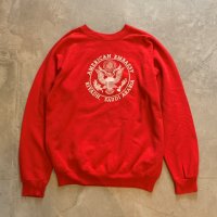 【XL】80s USA製 Hanes サウジアラビア米国大使館 プリント ラグランスウェット レッド 赤■ビンテージ オールド アメリカ古着 トレーナー