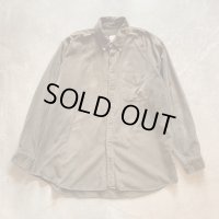 【XL】ブルックスブラザーズ ボタンダウン 長袖コーデュロイシャツ 茶系 グレー 無地■ビンテージ オールド アメリカ古着