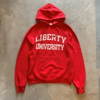 【M】Champion カレッジプリント スウェットパーカー レッド 赤■ビンテージ オールド アメリカ古着 2000s チャンピオン トレーナー
