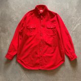【M/L】ブルックスブラザーズ ボタンダウン 長袖シャモアクロスシャツ レッド 赤無地■ビンテージ オールド アメリカ古着 ネルシャツ