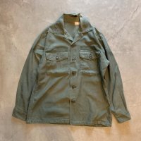 【L】70s 米軍実物 コットンサテン ユーティリティシャツジャケット オリーブ■ビンテージ オールド アメリカ古着 ミリタリー No.3