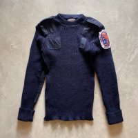 【S】イングランド製 ウール コマンドセーター ニット ネイビー 紺■ビンテージ オールド レトロ ヨーロッパ古着 ユーロ ポリスマン