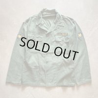 【S】60s 米軍実物 コットンサテン 筒袖 ユーティリティシャツジャケット オリーブ■ビンテージ アメリカ古着 OG-107 ミリタリー No.7